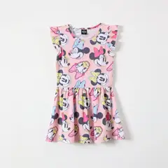 DISNEY - Vestido Niño Caras Minnie Verde