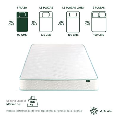 Imagen 2 del producto Colchón en Caja 1 Plaza 90x190x15cm de Resortes Bonell