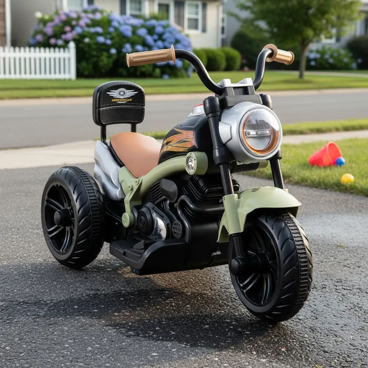 BEBESIT - Moto Eléctrica Chopper Verde Bebesit