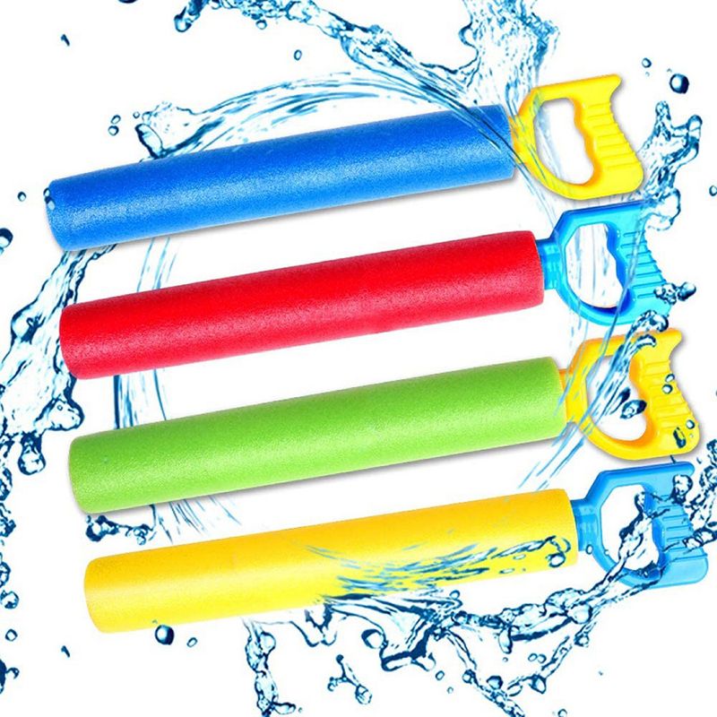 GENERICO - Set 4 Pistolas Lanza Agua Esponja Piscina Verano Juego 40cm