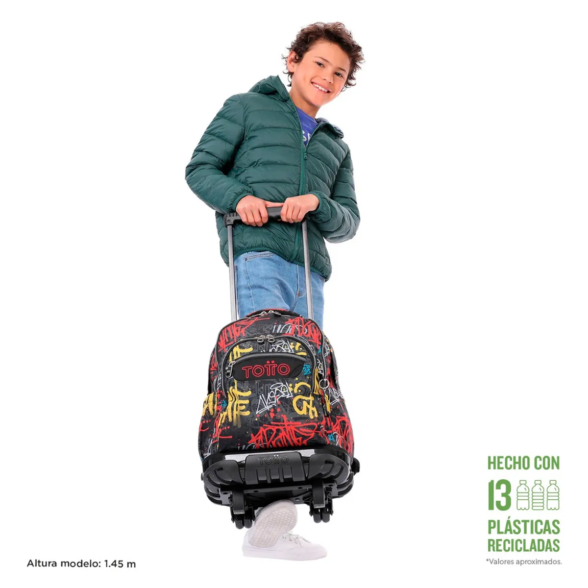 TOTTO - Totto Mochila Ruedas Escolar Niño Rpet Eco003