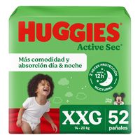 Pack Pañales Active Sec XXG por 52 unidades