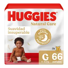 HUGGIES - Pañales Natural Care G por 66 unidades