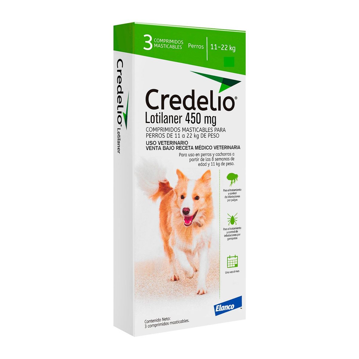 ELANCO - Antiparasitario Perro Credelio 450mg X3 (11 a 22kg)