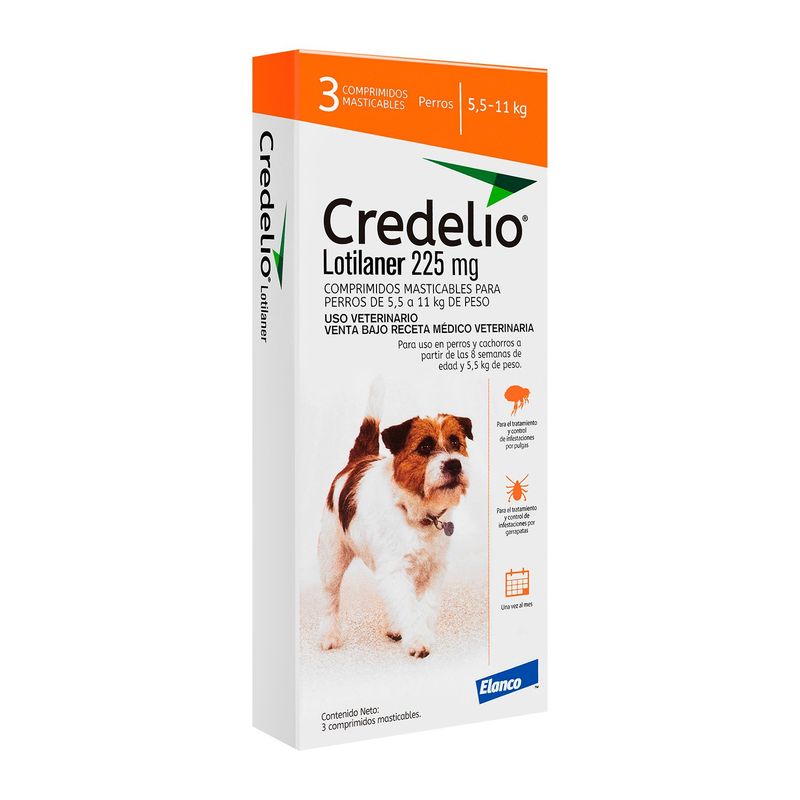 ELANCO - Antiparasitario Perro Credelio 225mg X3 (5.5 a 11kg)