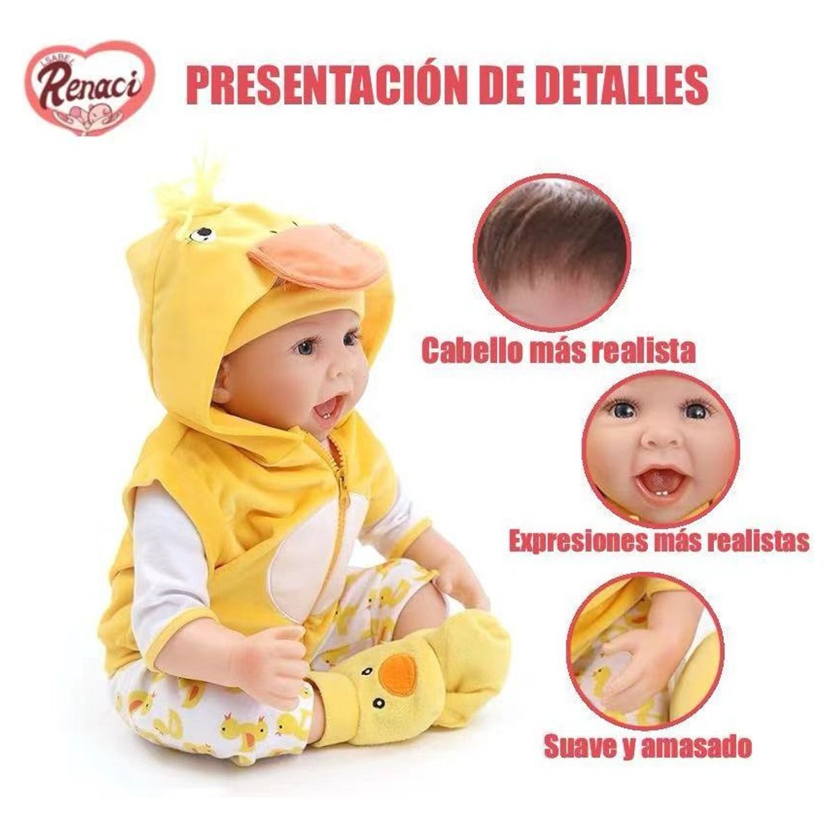 LSABEL RENACI - Lsabel Renaci Muñeca De Niña Reborn De Silicona De 55 Cm