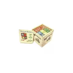 GENERICO - Cubo 27 Piezas Madera Letras Números