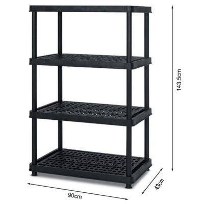 Imagen 2 del producto Estantería plástica 4 niveles 143.5x90x43 cm