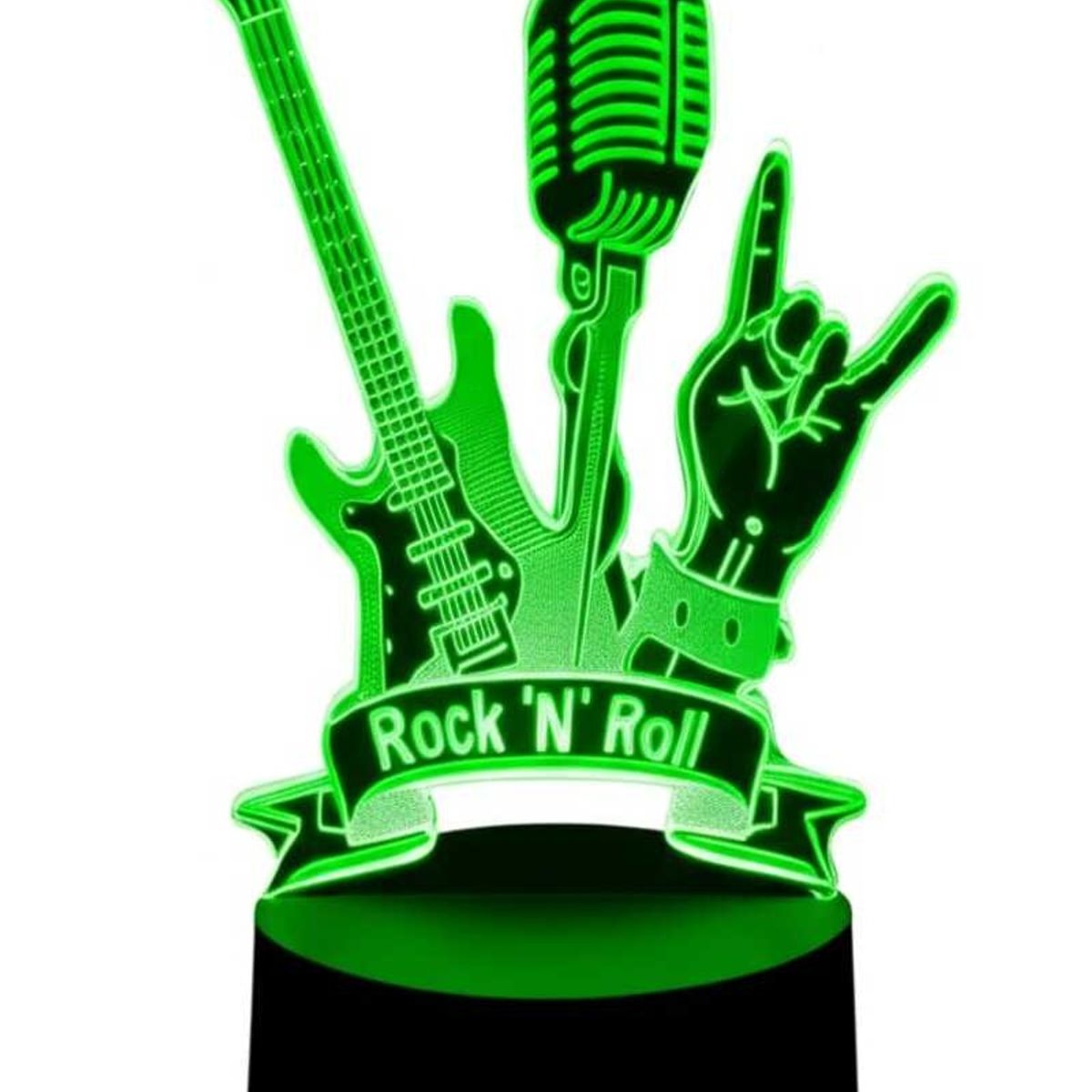 GENERICO - Lámpara Ilusión 3d Rock And Roll 7 Colores