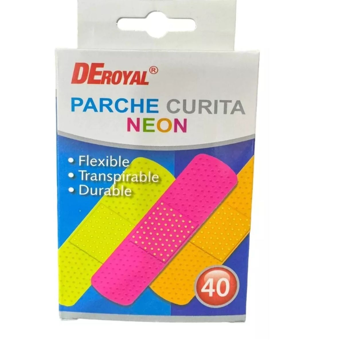 GENERICO - Parche Curitas Venditas Neon Colores A Prueba De Agua 40 Uni
