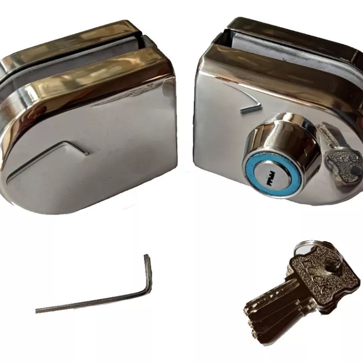 GENERICO - Cerradura Puerta Vidrio De 8 A 12mm Con Llave y Pestillo