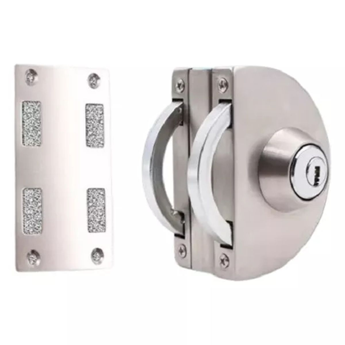 GENERICO - Cerradura Puerta Llave Pestillo Vidrio A Muro De 8 A 12 mm