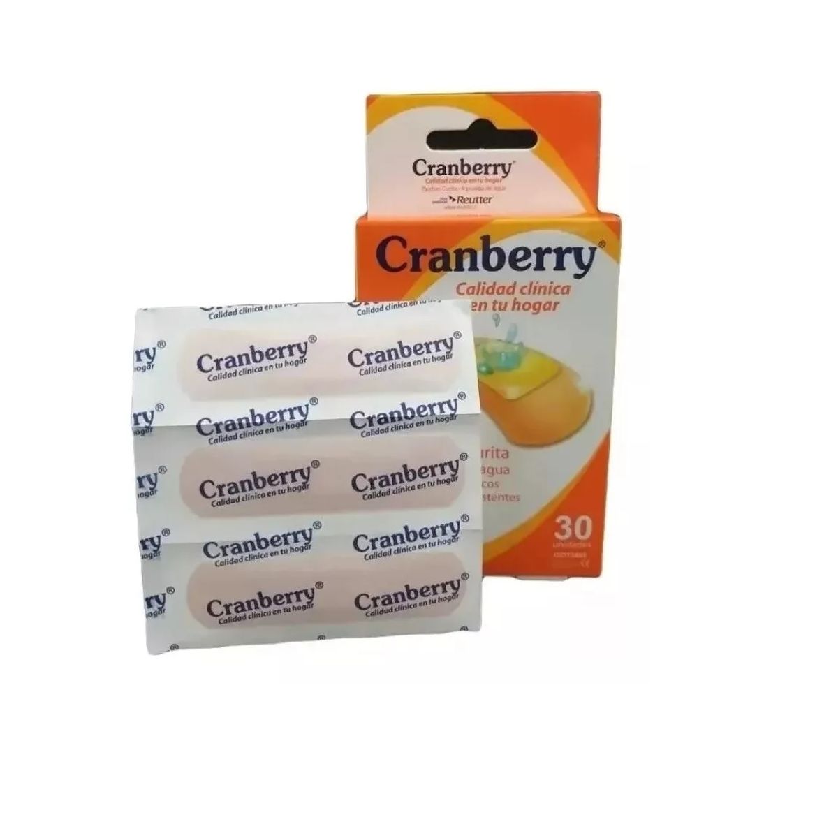 CRAMBERRY - Parche Curitas Resistente Al Agua Hipoalergenico 30 Unidades