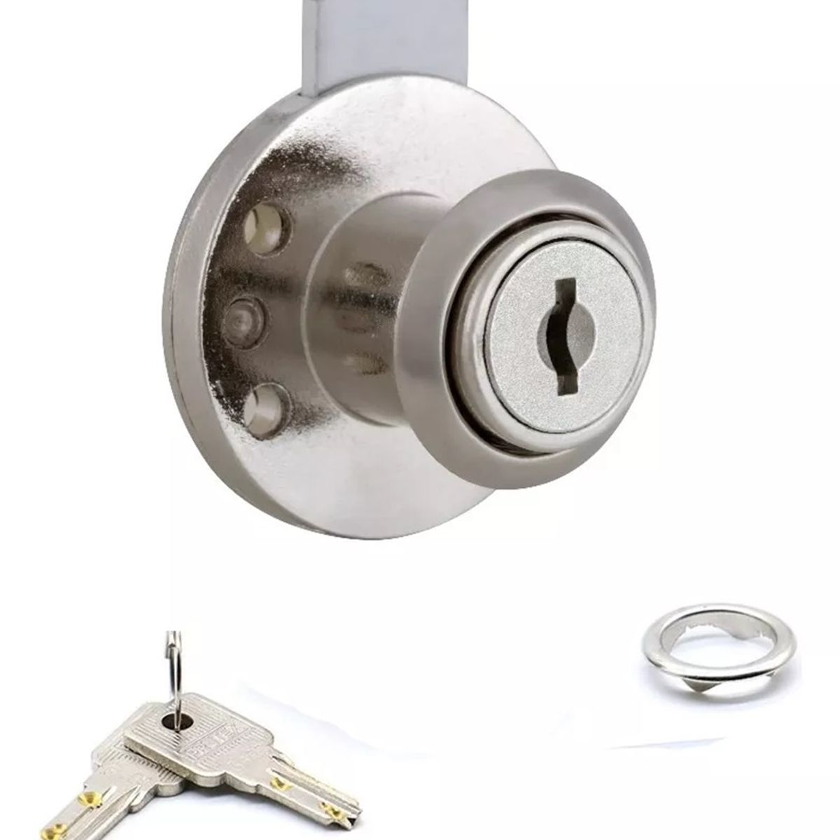 GENERICO - Cerradura O Chapa Cajón Tipo Redonda Cilindro 19 mm 1un