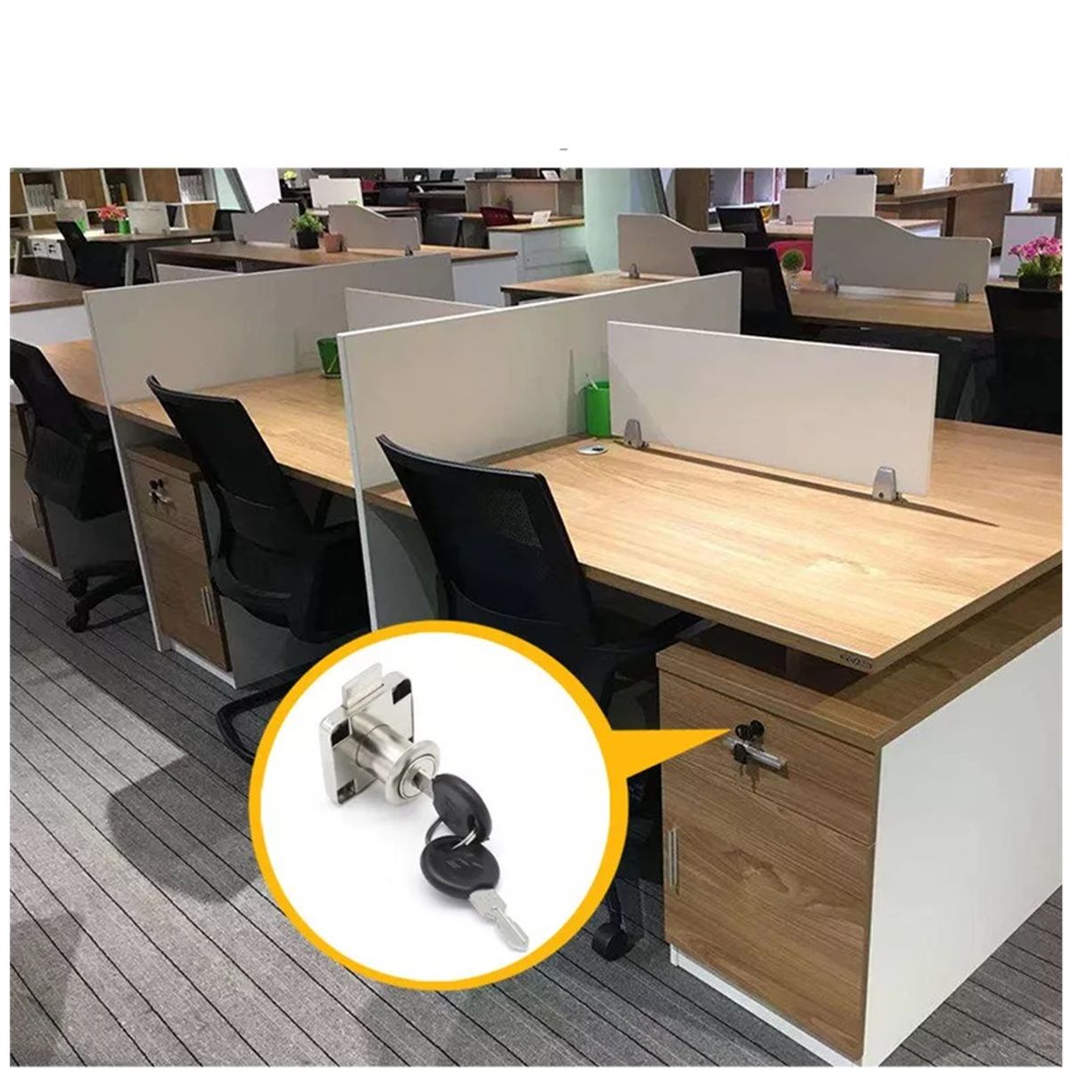 GENERICO - Cerradura O Chapa Cajón Tipo Redonda Cilindro 19 mm 1un