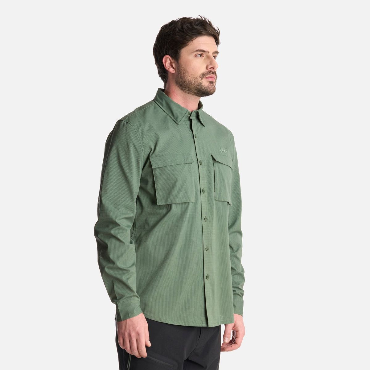 LIPPI - Camisa Hombre Rosselot Long Sleeve Q-Dry Shirt Jade Oscuro Lippi