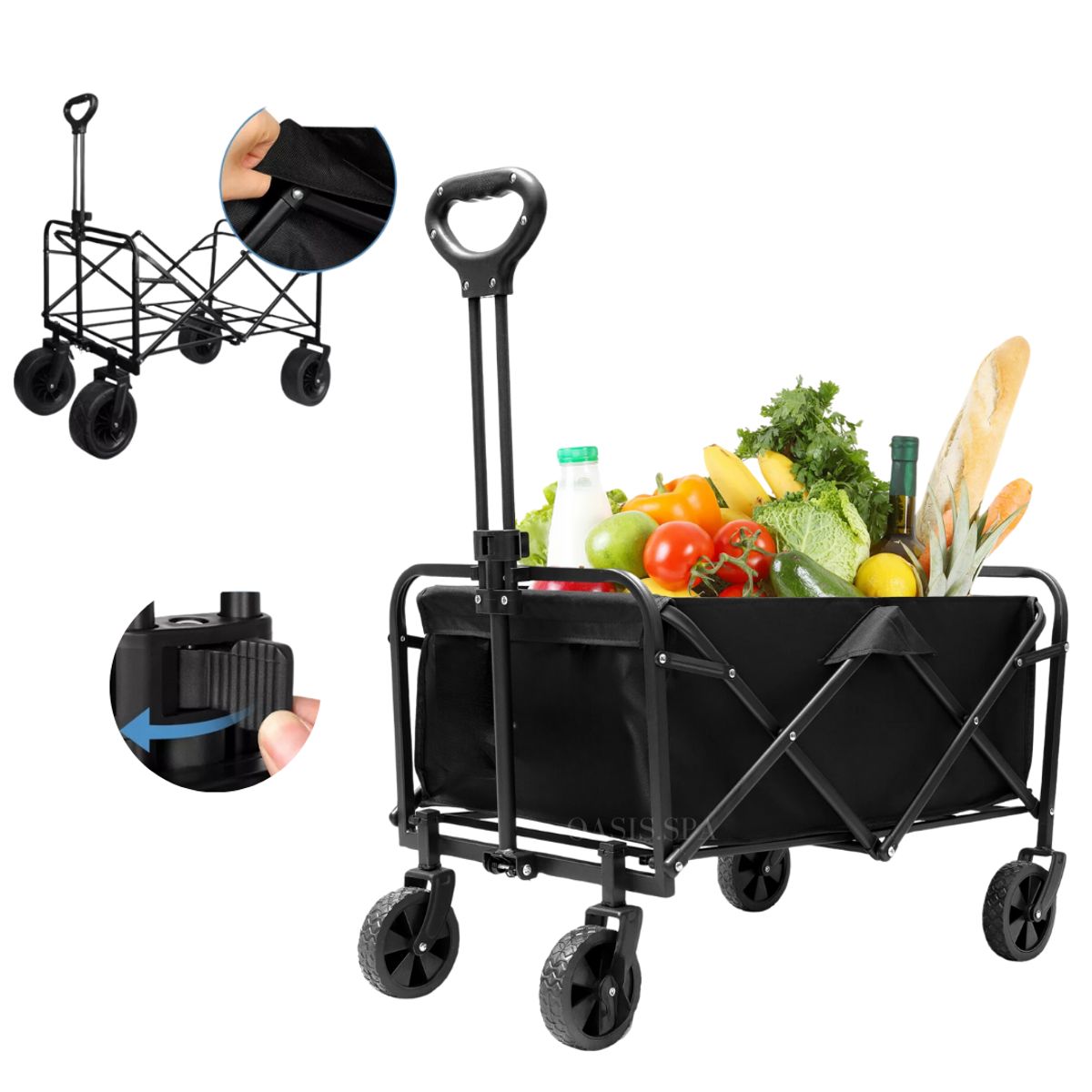 GENERICO - Carrito De Compras Camping Picni Color Negro