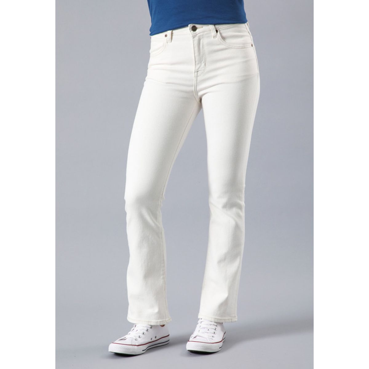 LEE - Jeans Breese Boot Flare Tiro Alto Blanco