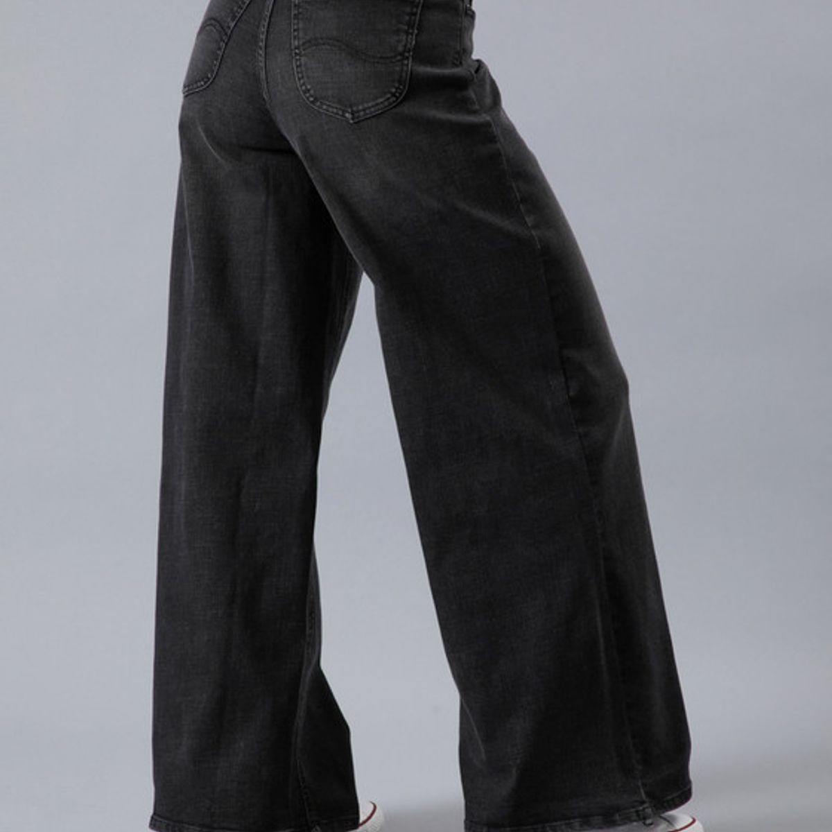 LEE - Jeans Drew Loose Fit Tiro Alto Negro