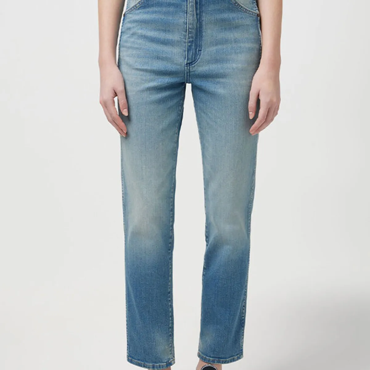WRANGLER - Jeans Walker Slim Tiro Alto Azul Claro