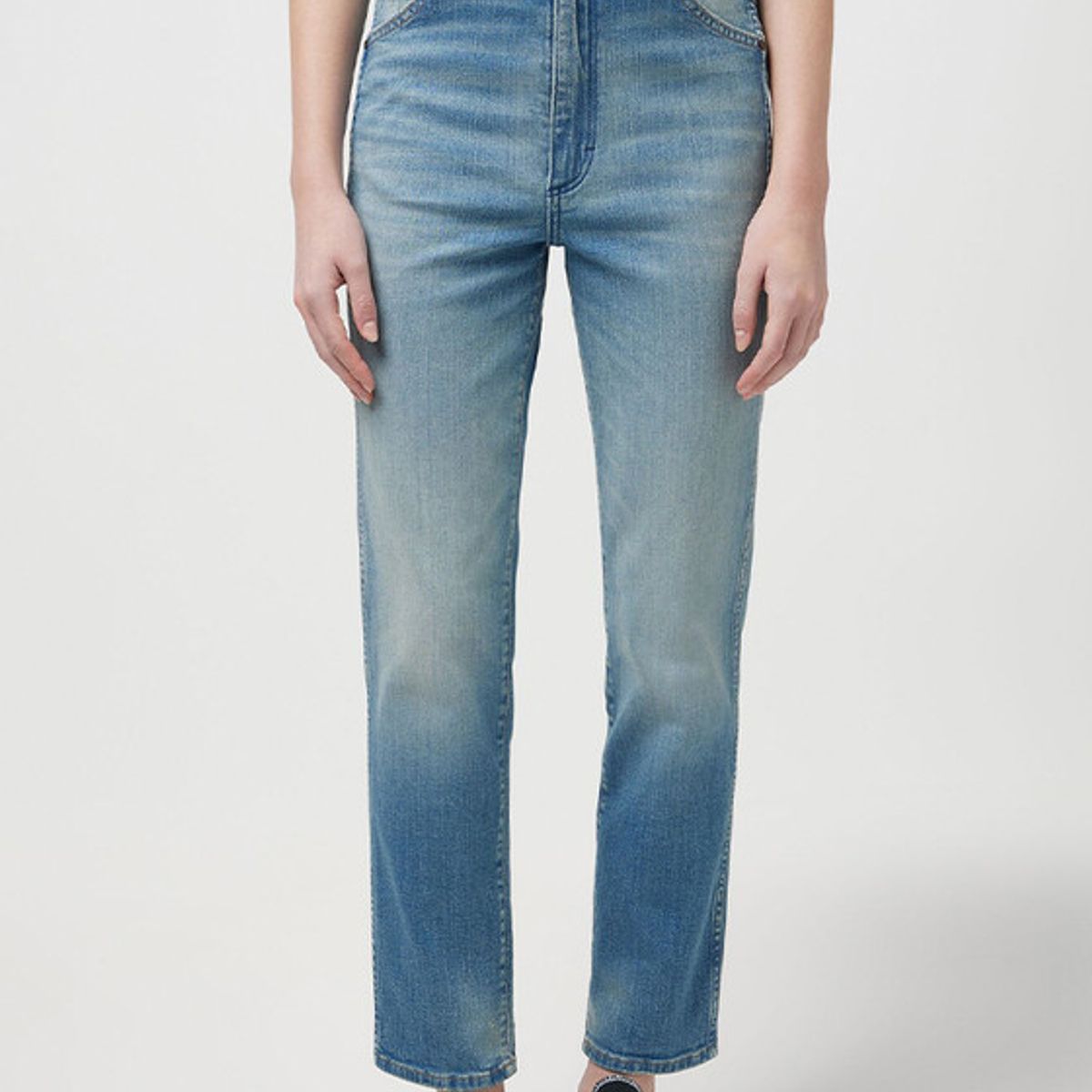 WRANGLER - Jeans Walker Slim Tiro Alto Azul Claro