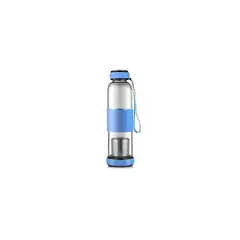GENERICO - Botella De Vidrio 600 Cc Té Infusión + Funda Azul