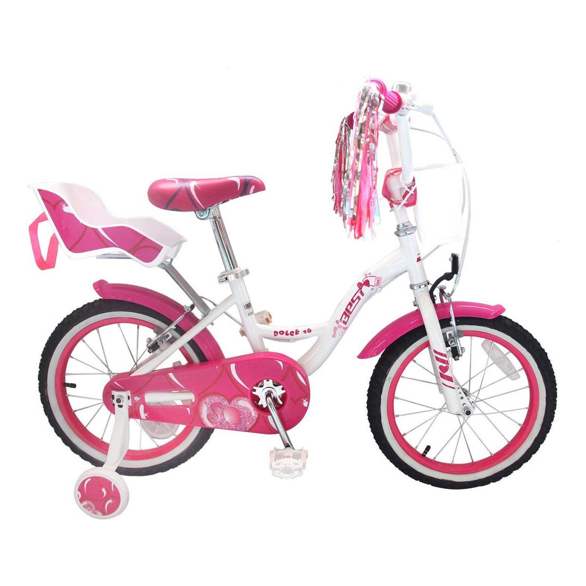 BEST - Bicicleta Best Dolce Aro 16 Acero Silla Porta Muñeca
