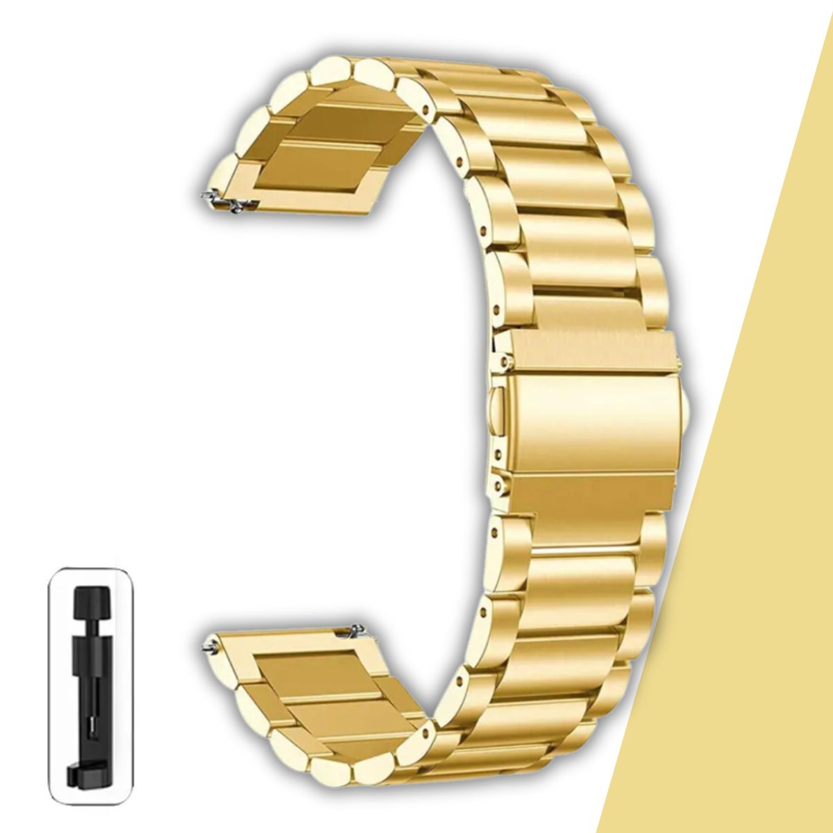 GENERICO - Correa Acero Eslabón Compatible Samsung Huawei Otros 20-22MM