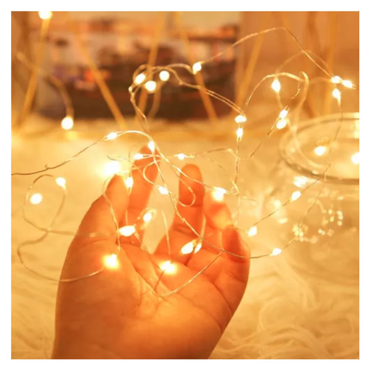 GENERICO - Guirnalda Solar Alambre Hada Led Navideño Pack 2 X20m Cálida