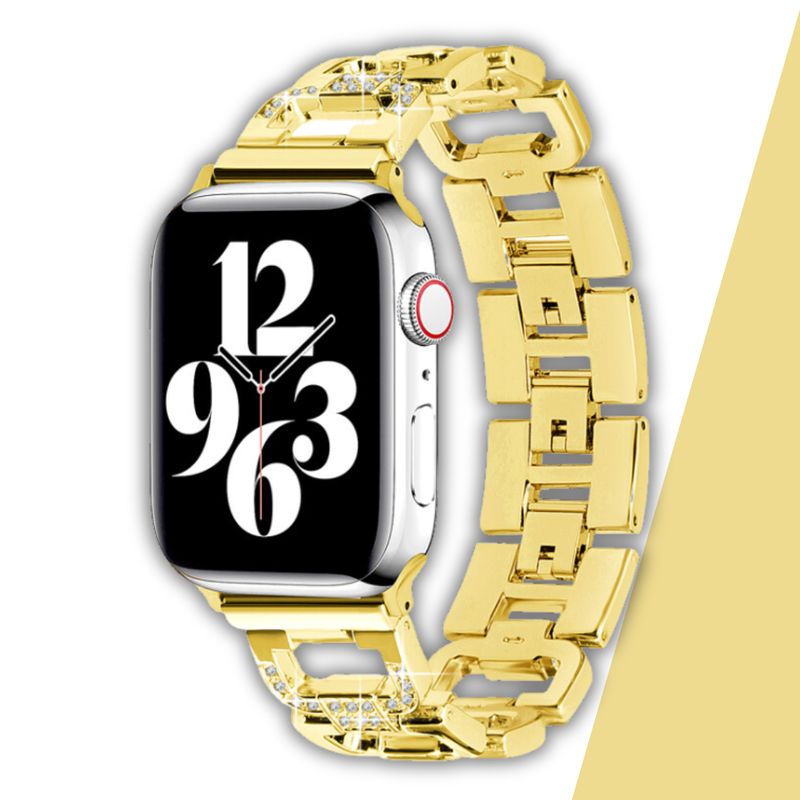 GENERICO - Correas De Acero Con Diamantes Para Apple Watch 38-40-41mm