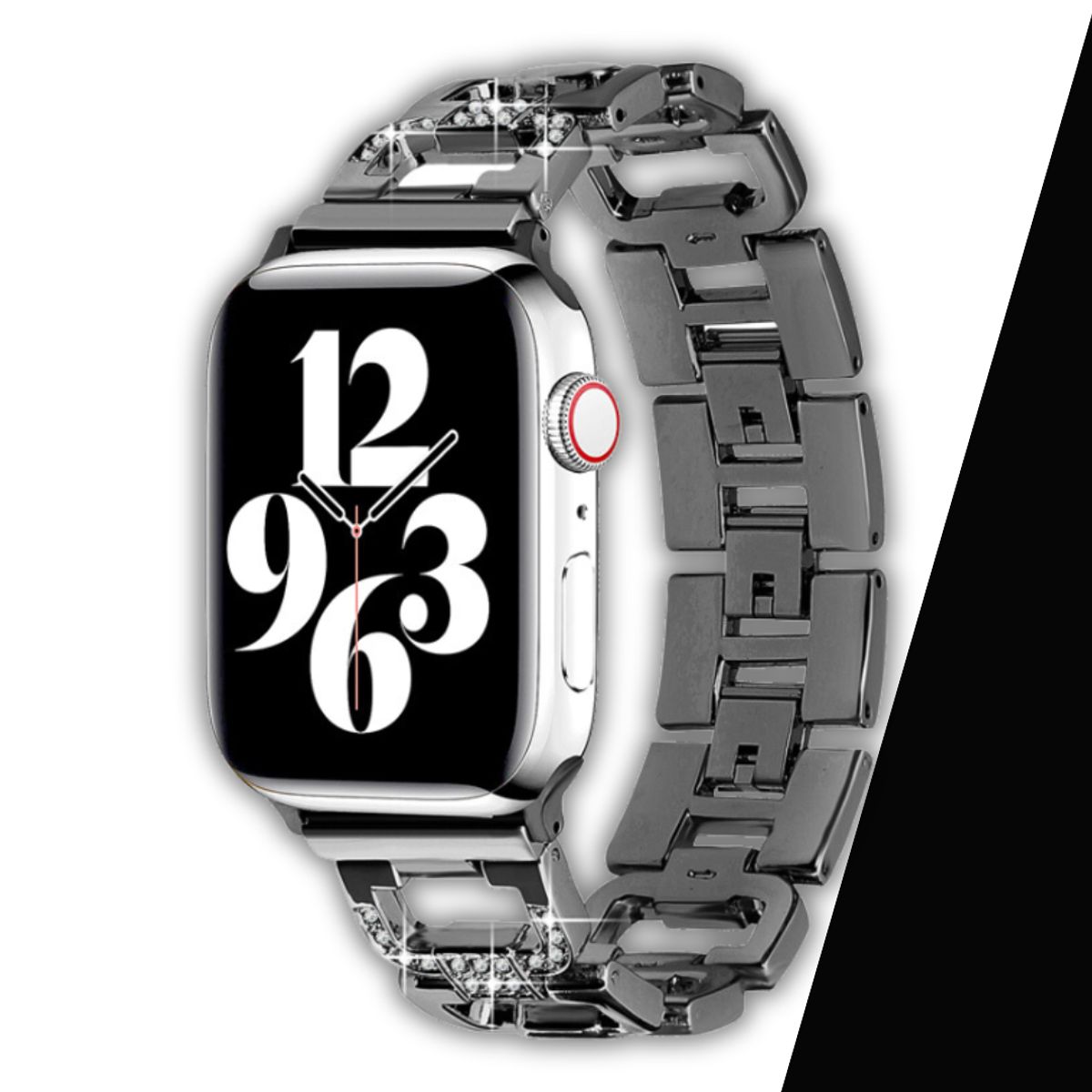 GENERICO - Correas De Acero Con Diamantes Para Apple Watch 38-40-41mm
