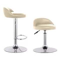 GENERICO - Pack de 2 Sillas Bar Taburete con Respaldo Ajustable