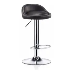 GENERICO - Taburete de Bar Ajustable con Respaldo Negro