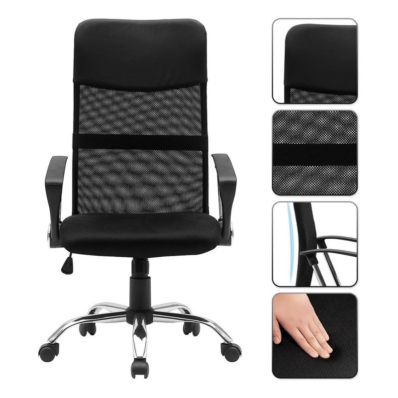 GENERICO - Silla Ergonómica Giratoria de Oficina con Malla