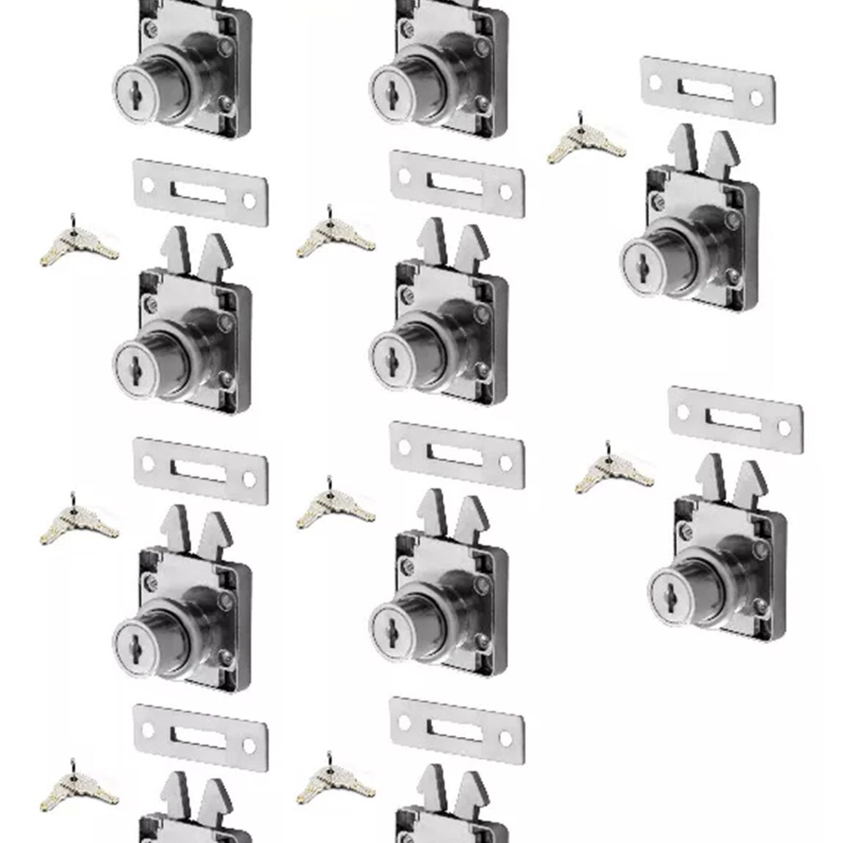 GENERICO - Cerradura O Chapa Puerta Corredera Armario Cilindro 19 mm 10 un