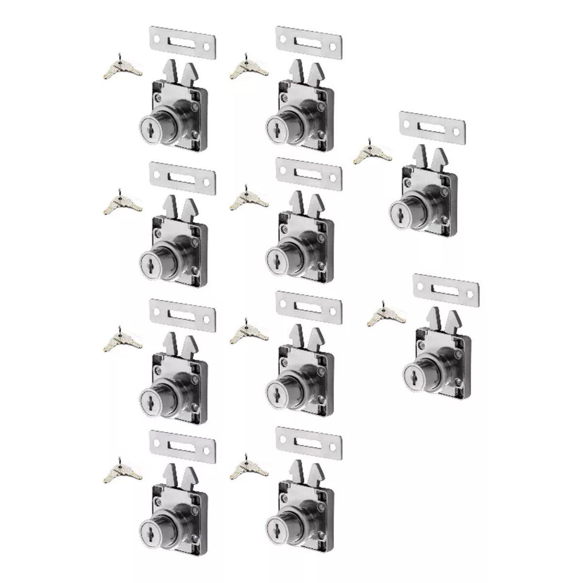 GENERICO - Cerradura O Chapa Puerta Corredera Armario Cilindro 19 mm 10 un