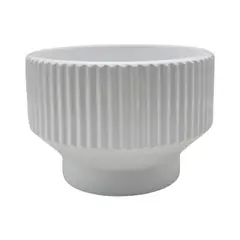 GENERICO - Macetero Maceta De Ceramica Copon Blanco Brillante M