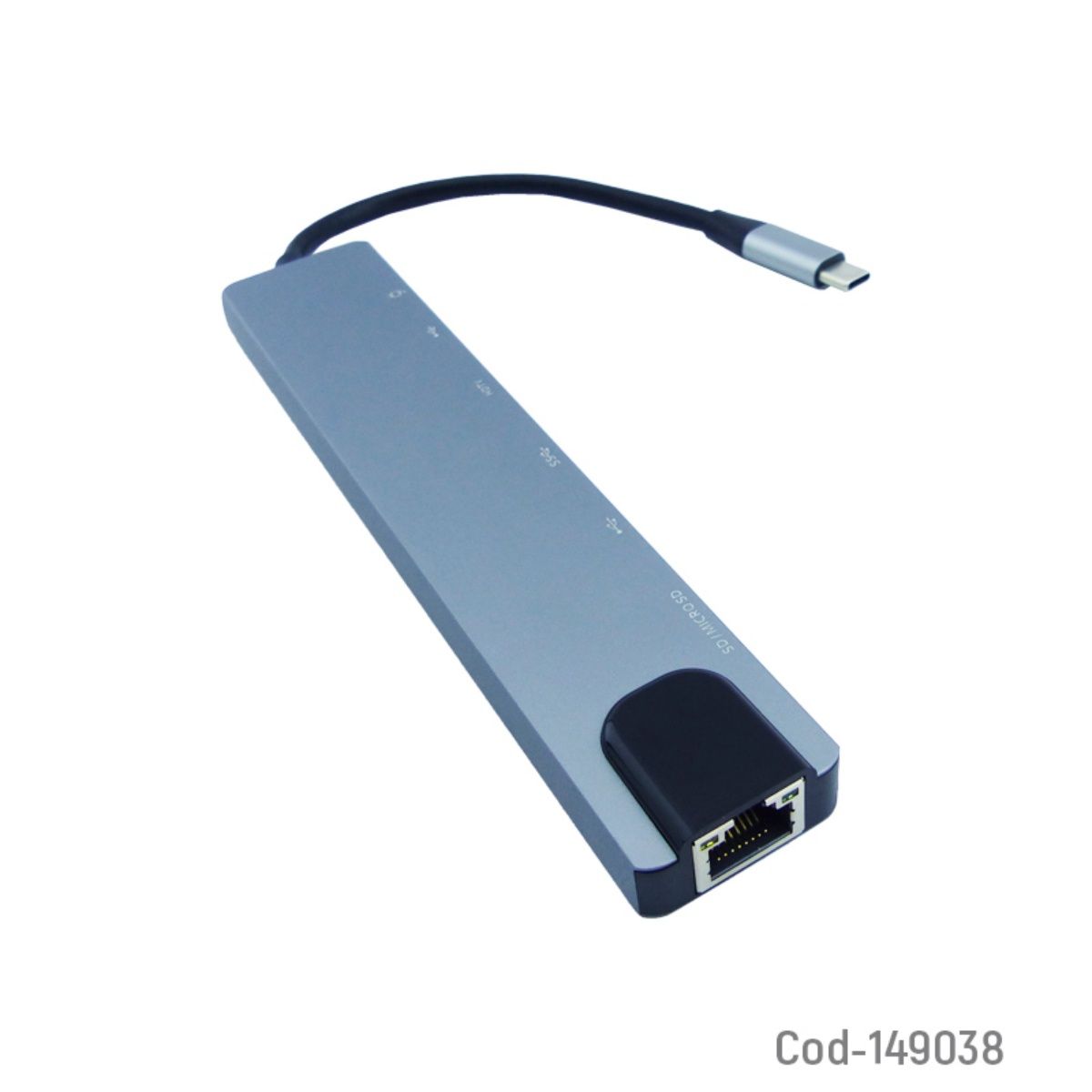 OEM - HUB TYPE-C 8 EN 1 LANHDMI2 USB2 PD TFSD 30