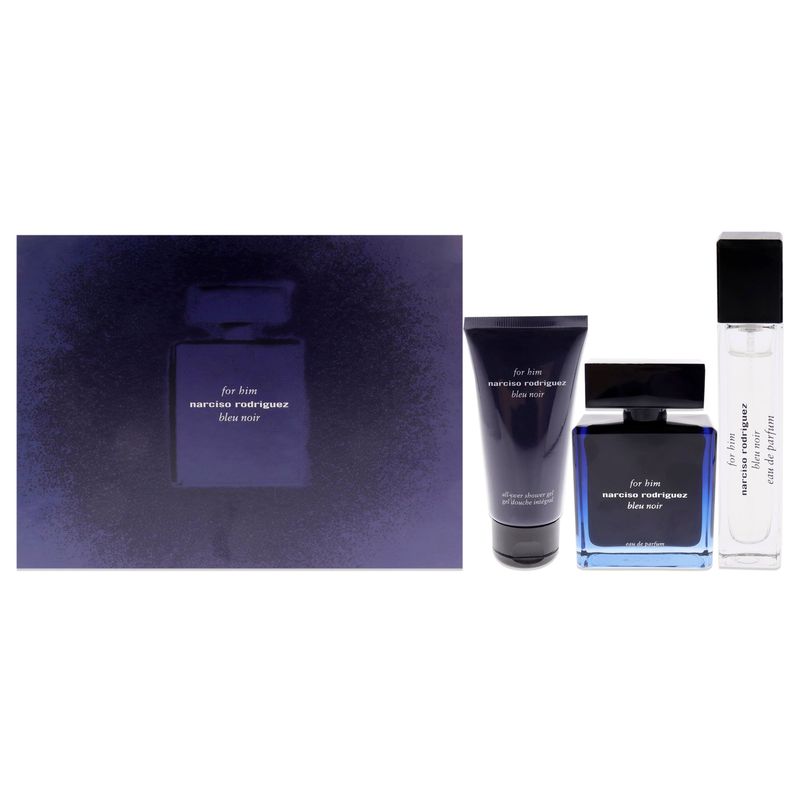 NARCISO RODRIGUEZ - Bleu Noir Set de 3 Fragancias EDP100ml + Gel50ml +EDP10ml Narciso Rodriguez