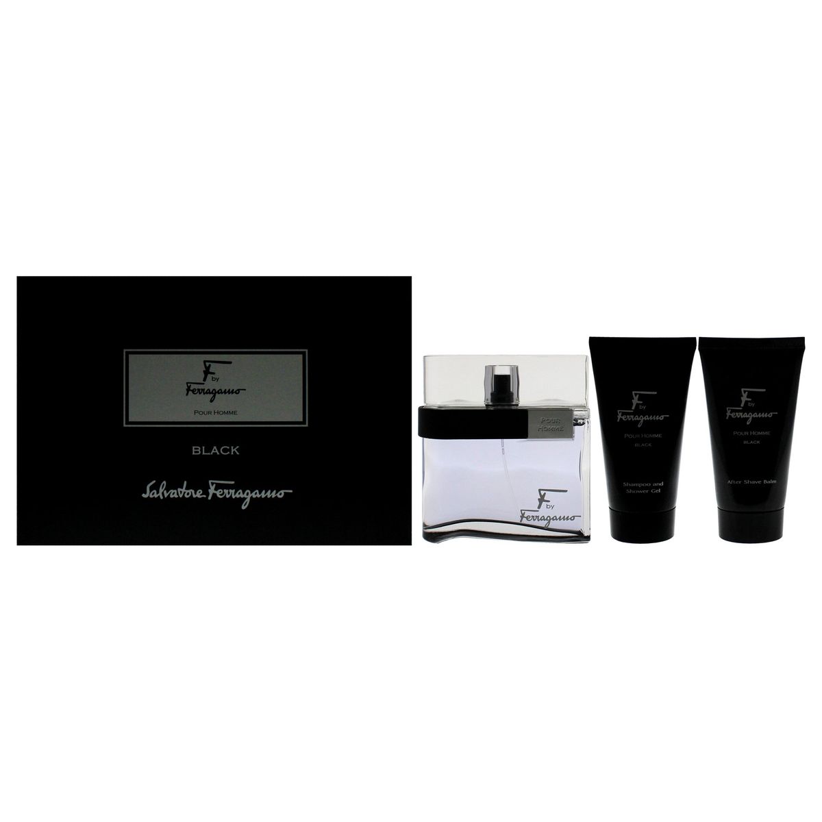 SALVATORE FERRAGAMO - F Black Set de 3 Fragancias 100EDT+ 75SHAMPOO+ 75AFTER SHAVE Salvatore Ferragamo