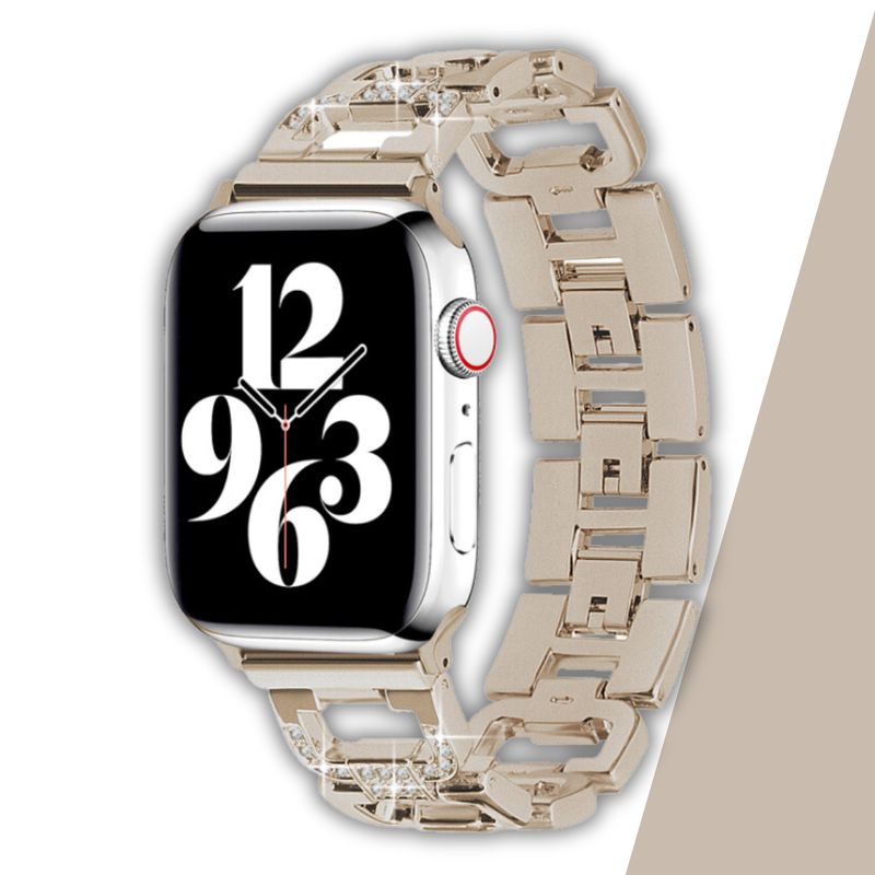 GENERICO - Correa De Acero Con Diamantes Para Apple Watch 42-44-45-49mm