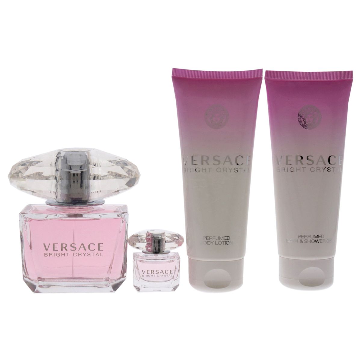 VERSACE - Perfume Mujer Bright Crystal Set 90 Ml Edt + Body Lotion 100 Shower Mini Splash 5 Versace