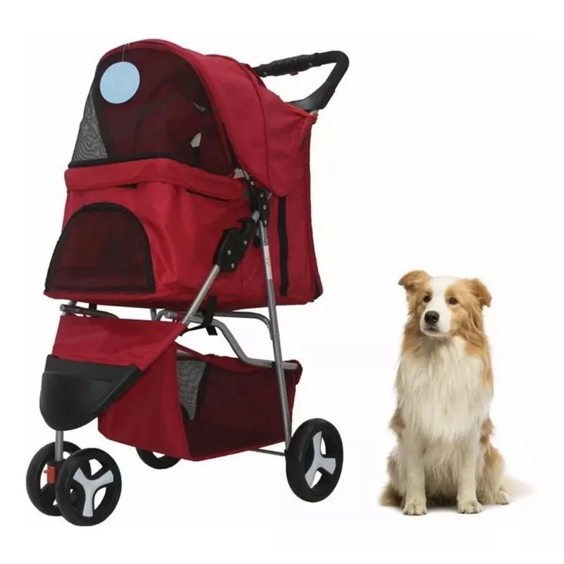 MUNDO MAGIA - Coche Color Rojo De Paseo Para Mascotas