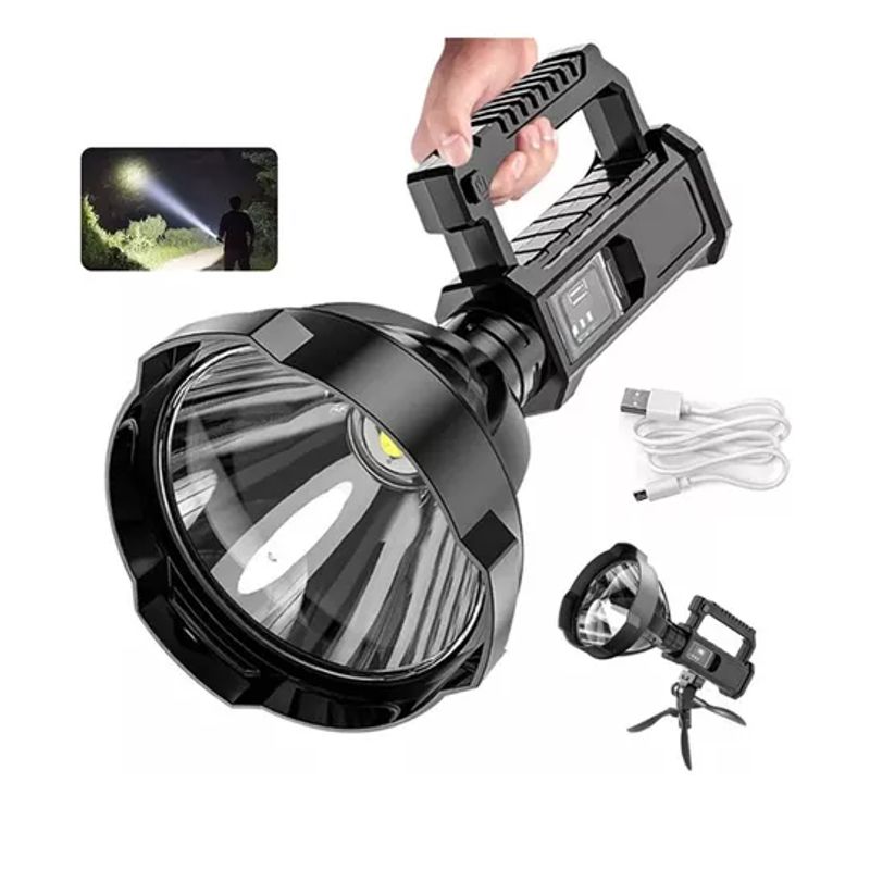GENERICO - Foco Linterna Led Largo Alcance 600 Metros Usb Trípode Led