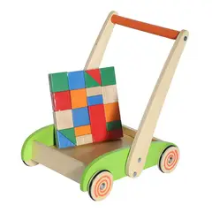 ARTHOME - CARRO CAMINADOR DE MADERA CON BLOQUES COLORES