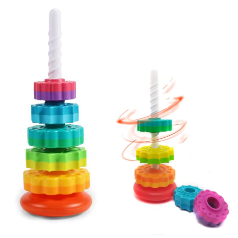 GENERICO - Torre Giratoria Arcoíris Para Bebés y Niños