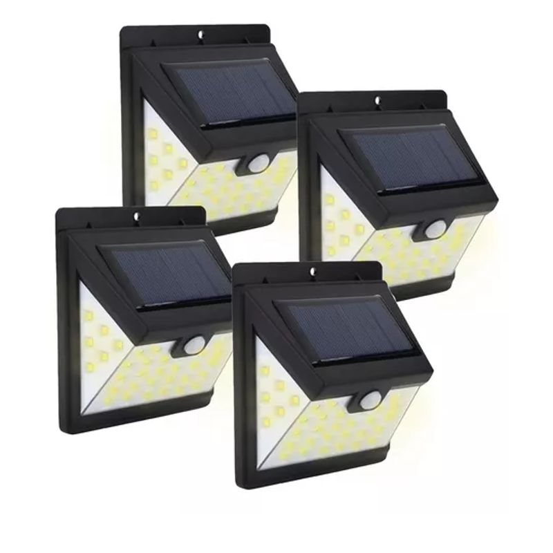 GENERICO - Foco Reflector Solar Maxwell Led Exterior Sensor Pared Set 4