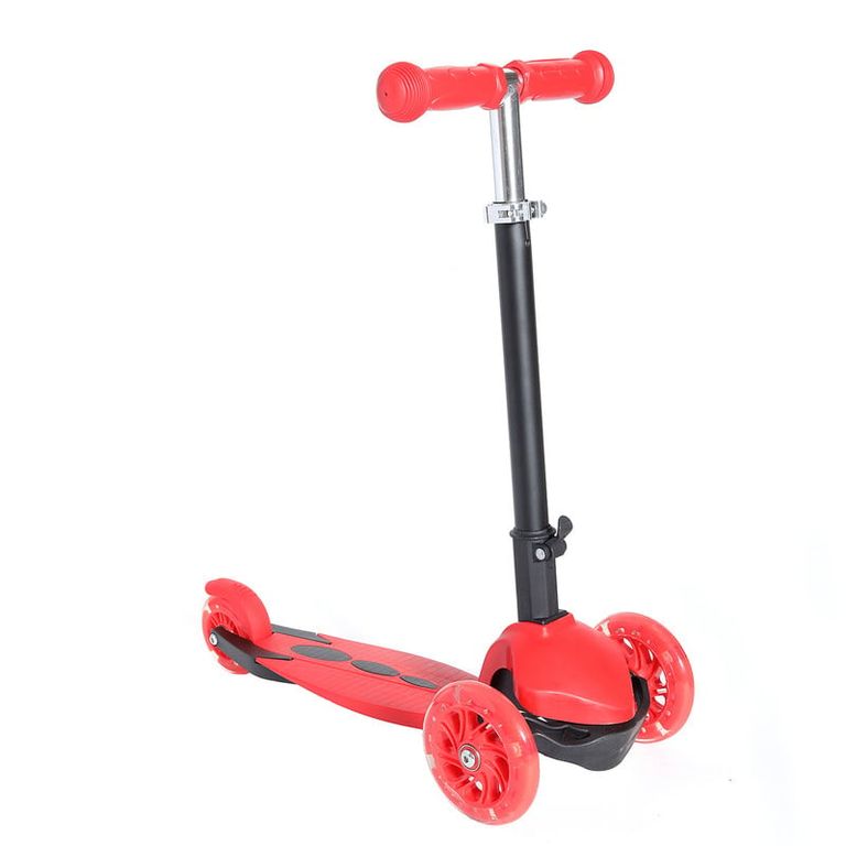 SCOOTER 3 RUEDAS CON LUCES COLOR ROJO
