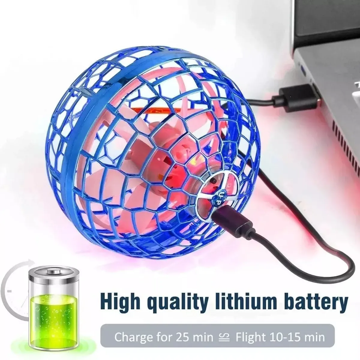 GENERICO - Pelota Voladora Esfera Luz Led Mini Dron Efecto Boomerang