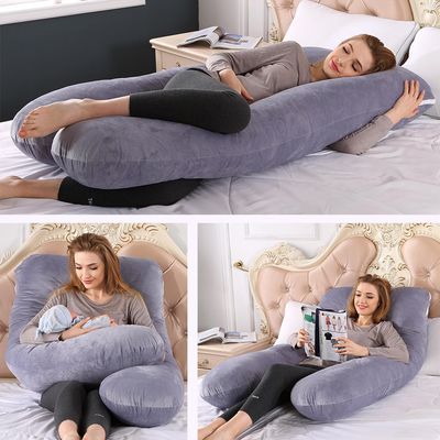 Imagen 2 del producto Cojin Almohada Maternal Gris Pre y Post Natal Funda Extra Suave
